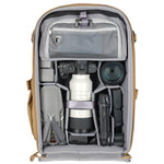 Vanguard VEO Metro Beige 30L Camera & Everyday Backpack – Fits 70–200mm Attached, 17